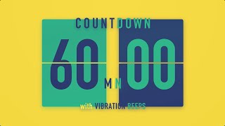 60 Minute Countdown Timer โก๏ธ Flip Clock with Vibration Beeps