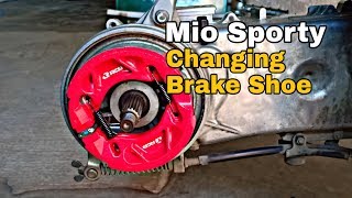 How to change brake shoe in mio sporty | maintenance | Racingboy