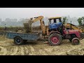 mahindra turbo sarpanch 265 red ♥️ tractor trolley loading soil using by jcb 3dx backhoe machine