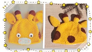 Crochet giraffe hat