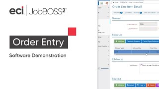 Order Entry with JobBOSS² Software