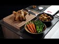 using steam to elevate roast chicken and yorkshire pudding using an aeg command wheel oven aeg