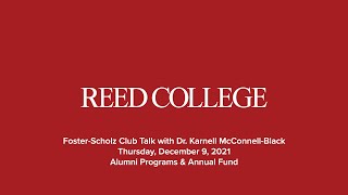 Foster-Scholz Club Virtual Talk with Dr. Karnell McConnell-Black