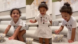 Stormi Webster Doing the Candy Challenge