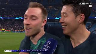 Christian Eriksen and Heung-Min Son react to Man City vs Spurs | What a game!