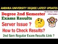 AU Degree 2nd Semester Regular Results Official Update AU Degree 2Sem Results Update Latest 2024