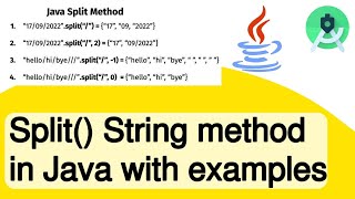Split() String method in Java with examples || Android Studio