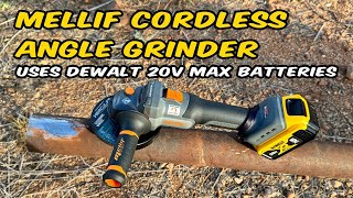 Mellif Cordless Angle Grinder Uses DeWalt 20 Volt Max Batteries #mellif #grinder  #dewalt #cordless