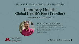 Planetary Health: Global Health's Next Frontier?