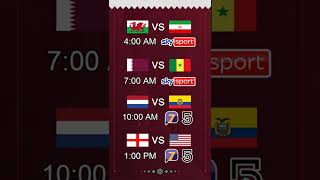 Horarios y Donde Ver: Gales vs Iran, Qatar vs Senegal, Paises bajos vs Ecuador,