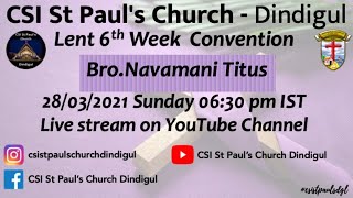 Lent 6th Week Convention Saturday 28-03-21