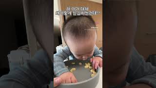 간식이 손에 안잡히는 8개월 아기가 선택한 도구는?? #babyshorts #baby #shorts #babyvideos #아기 #아기동영상