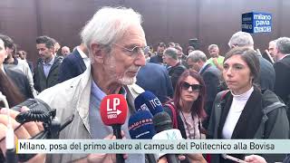 Milano, posa del primo albero al campus del Politecnico alla Bovisa