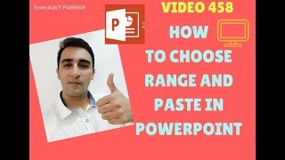 Learn MS Excel -Video 458-  VBA Choose the range and paste in powerpoint