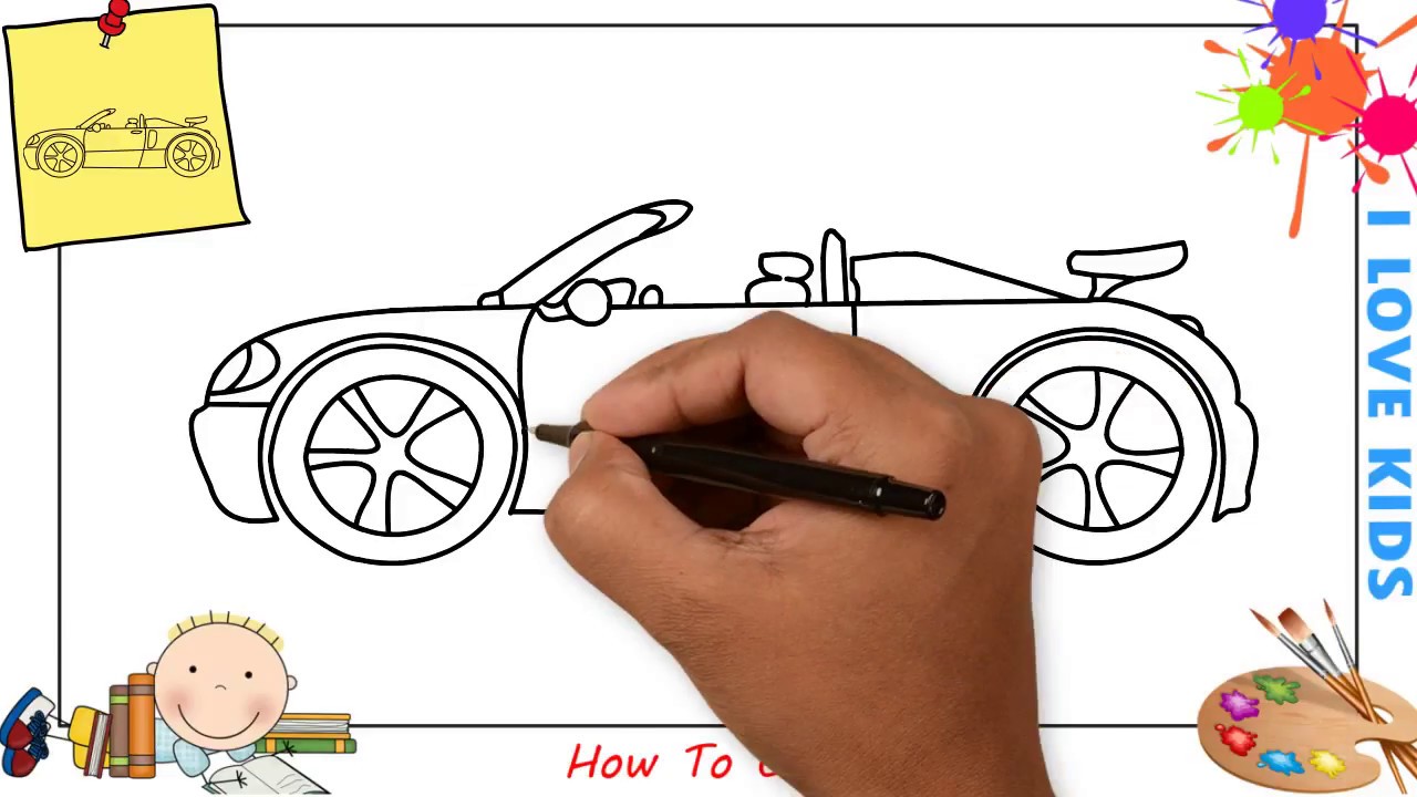 How To Draw A Car EASY Step By Step For Kids, Beginners, Children 4 ...