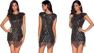 Dresses For Women-1920s Vintage Gatsby Sequin Embellished Flapper Dress