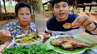 แกงหน่อไม้ใส่เห็ดนางฟ้าและเห็ดหูหนู ซดน้ำแซ่บๆ กับปิ้งปลาตะเพียนแจ่วบอง - [05/02/2020]