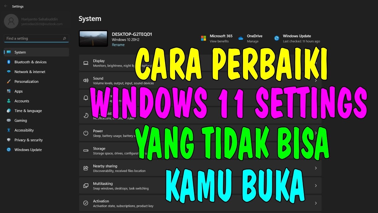 Cara Perbaiki Windows 11 Settings Yang Tidak Bisa Dibuka - YouTube