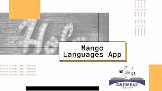 Tech Tutoring - Mango Languages App
