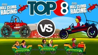 Top 8 Vehicles - Hill Climb Racing Android GamePlay New Update Booster 2017