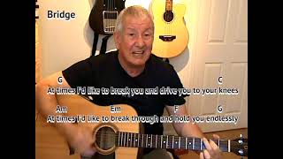 Sometimes When We Touch (Dan Hill cover) GUITAR LESSON play-along with chords and lyrics - key C