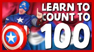 1⃣0⃣0⃣  Learn To Count To 100 With Captain America 🇺🇸 Superhero Sing Along Songs