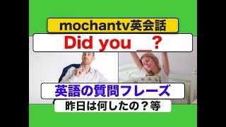 Did youを使った英語の質問フレーズ　初級（スピーキング力が身につく練習動画）　声に出して練習してみましょう！）