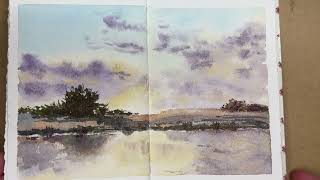 Quick and Easy Watercolor Landscape Painting for Beginners-Sky Study天空水彩风景#art #watercolor #painting