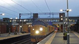 HNRC 37607 and colas rail 37099 storm through Witham on 1Q97 26/2/25