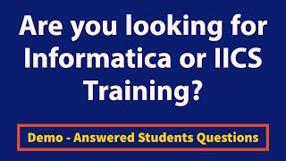 Informatica Training | IICS Training for beginners | Informatica intelligent cloud services | IICS