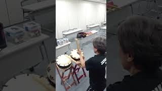 和太鼓　締太鼓2台を後ろからの動画 #taiko #Shorts