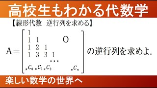 【大学数学　代数学】線形代数　逆行列を求める　二項係数が成分の下三角行列【数検1級/準1級/大学数学/高校数学/数学教育】 JMO IMO  Math Olympiad Problems