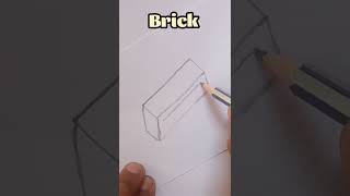 How to draw a Brick | Simple drawing #shorts