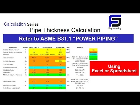 Pipe Thickness Calculation As Per ASME B31.1 "Power Piping" - YouTube