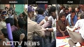 Huge student protests against Rohith Vemula's death