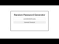 Automatic Random Password Generator in Html , CSS and JavaScript