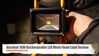 Amzdeal 10W Rechargeable LED Work Flood Light Review