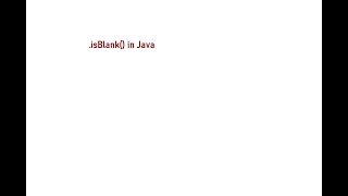 isBlank() method in java