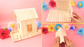 EASY DIY ( 7/15) -  Make a cute house with Popsicle Sticks | Creative space