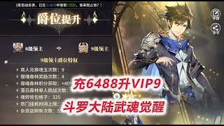 【斗罗大陆武魂觉醒E4】充6488元升至V9，250连抽得到14个5星