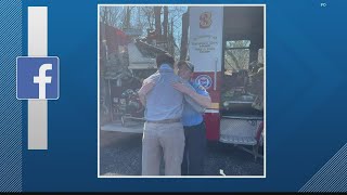 Officer Mangan Meets IFD Fire Crew