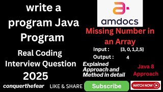 Real Java Coding Interview Question : Java 8 Missing Number in an Array | Coding Challenge