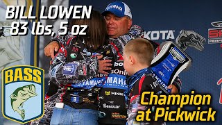 Bill Lowen wins Bassmaster Elite at Pickwick with 83 pounds, 5 ounces