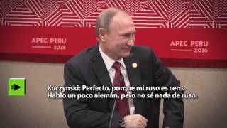 Putin y Kuczynski protagonizan un divertido diálogo.