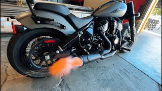 Indian Chief 2into1 Combat Freedom Motorcycle Aftermarket Exhaust First time fir