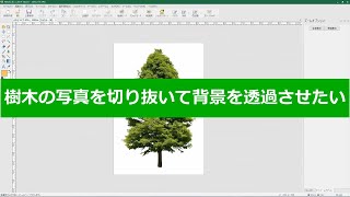 樹木の写真を切り抜いて背景を透過させる方法(RIKCAD10/レタッチ操作手順)