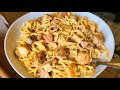 New Orleans Cajun Pasta | Chicken shrimp and sausage alfredo pasta