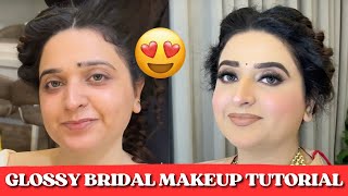 How to do GLOSSY BRIDAL makeup by @Sakshi Gupta Makeup Studio \u0026 Academy in simple steps |