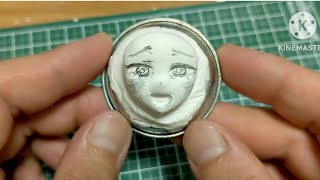 石粉粘土で作るフィギュアの顔製作動画