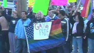 Counter protesters outside of the Salina Journal 11/23/09